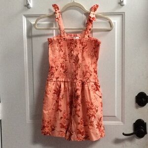 Janie & Jack girl Salmon Floral Smocked  Romper 16